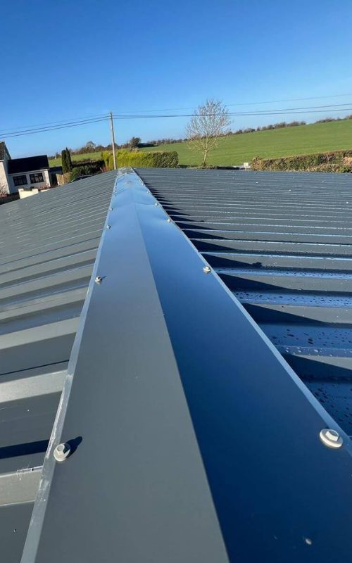 New metal shed roof