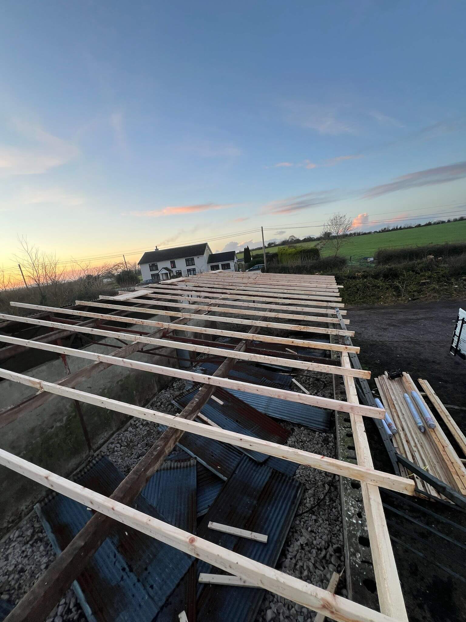 preparing new roof install